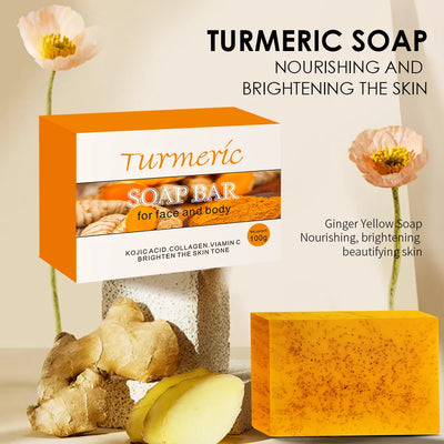 5Pcs Turmeric Soap Lemon Acids Handmade Soap Kojic acid soap Natural Skincare Bar for Exfoliating Body And Face