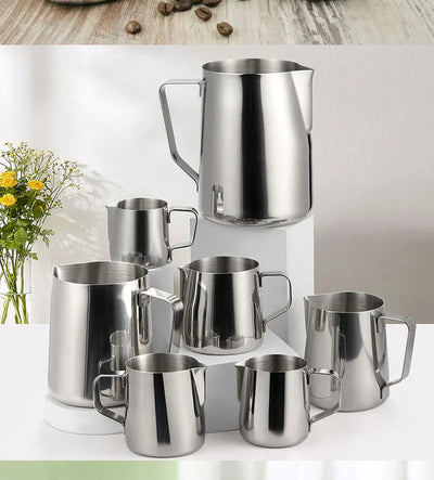 Stainless Steel Milk Frother Jug Coffee Latte Pitcher Measurement  Espresso Barista Tool Coffee
