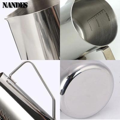 Stainless Steel Milk Frother Jug Coffee Latte Pitcher Measurement  Espresso Barista Tool Coffee
