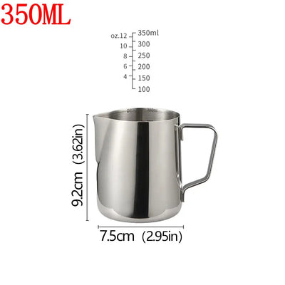 Stainless Steel Milk Frother Jug Coffee Latte Pitcher Measurement  Espresso Barista Tool Coffee