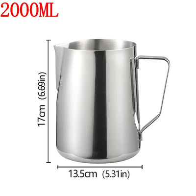 Stainless Steel Milk Frother Jug Coffee Latte Pitcher Measurement  Espresso Barista Tool Coffee