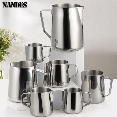 Stainless Steel Milk Frother Jug Coffee Latte Pitcher Measurement  Espresso Barista Tool Coffee