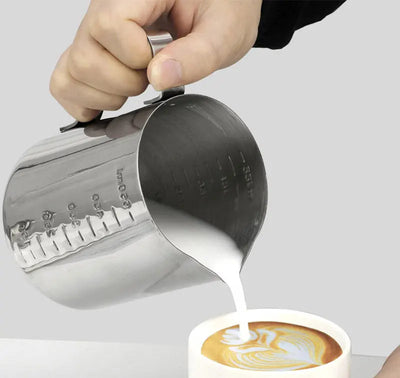 Stainless Steel Milk Frother Jug Coffee Latte Pitcher Measurement  Espresso Barista Tool Coffee