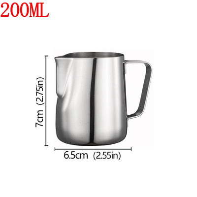 Stainless Steel Milk Frother Jug Coffee Latte Pitcher Measurement  Espresso Barista Tool Coffee