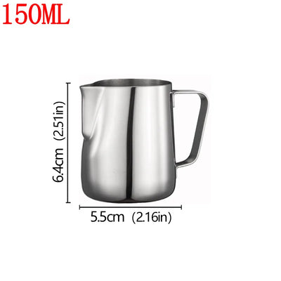 Stainless Steel Milk Frother Jug Coffee Latte Pitcher Measurement  Espresso Barista Tool Coffee