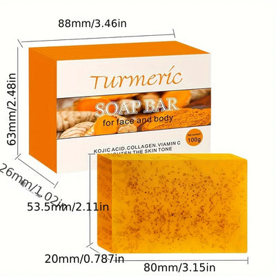 5Pcs Turmeric Soap Lemon Acids Handmade Soap Kojic acid soap Natural Skincare Bar for Exfoliating Body And Face