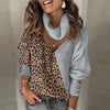 Knitted Leopard Patchwork Turtleneck Sweaters