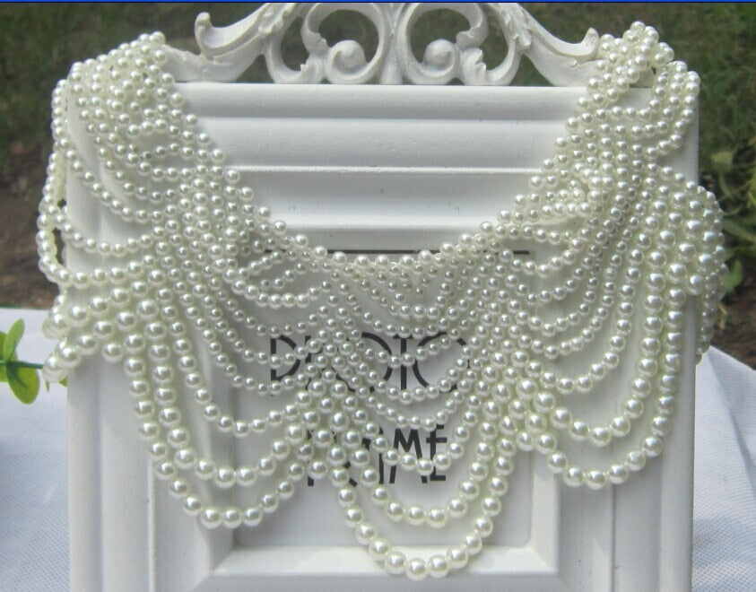 Beautiful pearl fake collar women fashion necklace