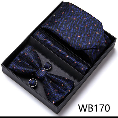 4PCS in gift box Men Bow Tie and Handkerchief