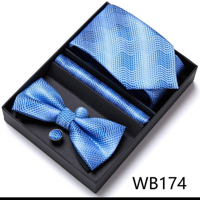 4PCS in gift box Men Bow Tie and Handkerchief