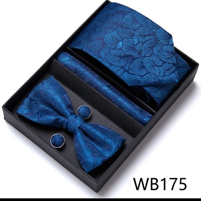 4PCS in gift box Men Bow Tie and Handkerchief