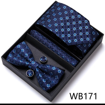 4PCS in gift box Men Bow Tie and Handkerchief