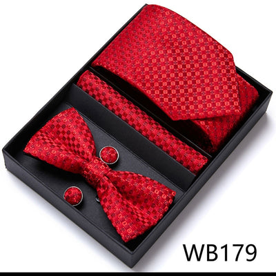 4PCS in gift box Men Bow Tie and Handkerchief