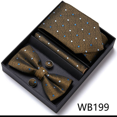 4PCS in gift box Men Bow Tie and Handkerchief