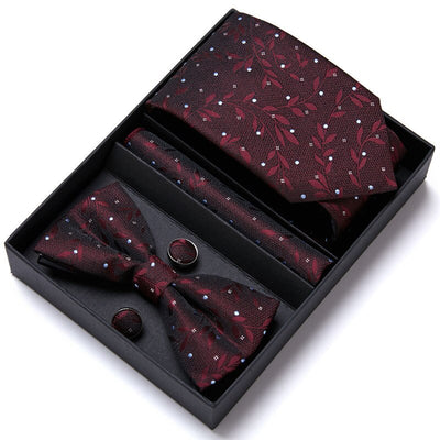 4PCS in gift box Men Bow Tie and Handkerchief