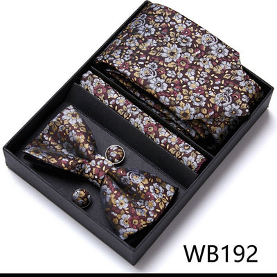 4PCS in gift box Men Bow Tie and Handkerchief