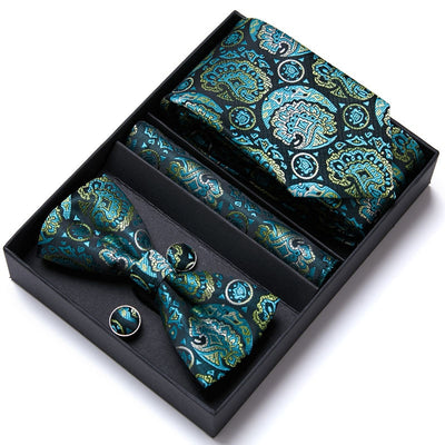 4PCS in gift box Men Bow Tie and Handkerchief