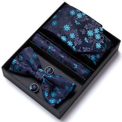 4PCS in gift box Men Bow Tie and Handkerchief