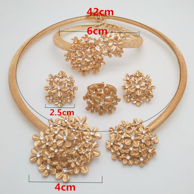 Wedding Bridal  Gold Jewelry Set