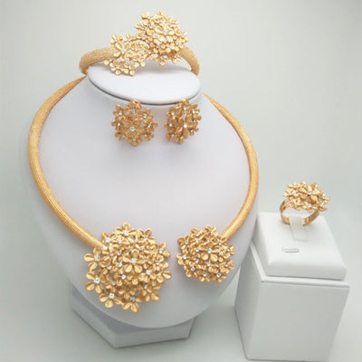 Wedding Bridal  Gold Jewelry Set