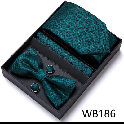 4PCS in gift box Men Bow Tie and Handkerchief