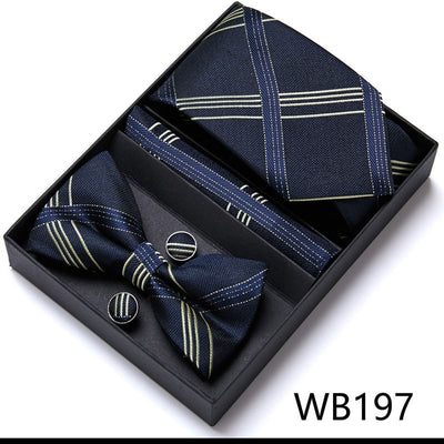 4PCS in gift box Men Bow Tie and Handkerchief