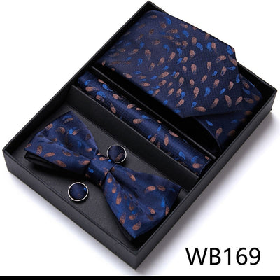 4PCS in gift box Men Bow Tie and Handkerchief