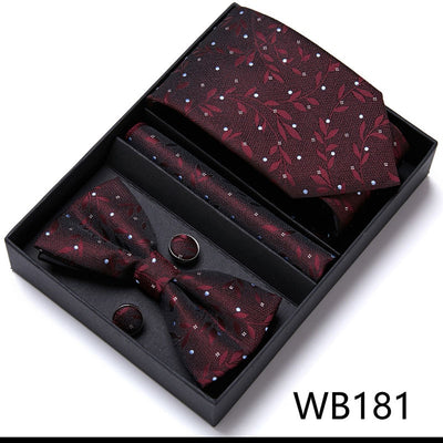 4PCS in gift box Men Bow Tie and Handkerchief