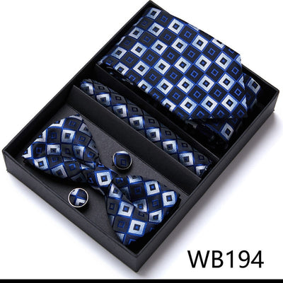 4PCS in gift box Men Bow Tie and Handkerchief