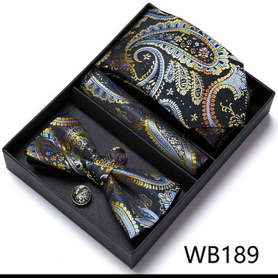 4PCS in gift box Men Bow Tie and Handkerchief