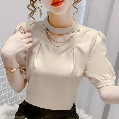 Lady Fashion Solid Blouse