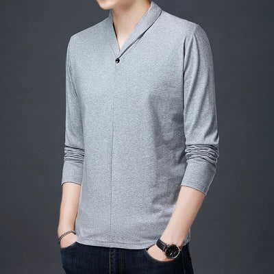 Men V-Neck Long-Sleeve T-Shirt