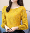 Flower Print Hollow out Long Sleeve