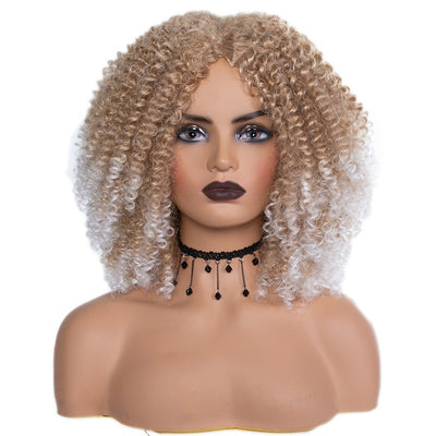 Short Afro Kinky Curly Wigs  Synthetic