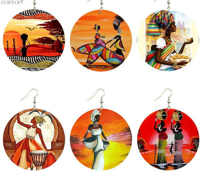 Earrings  Painted  Africa