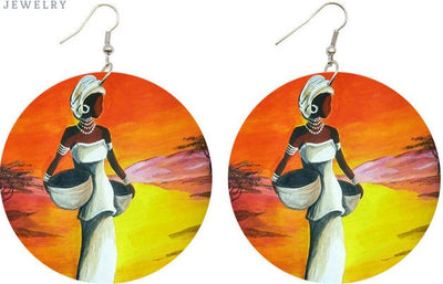 Earrings  Painted  Africa