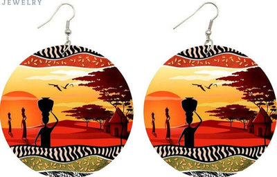 Earrings  Painted  Africa