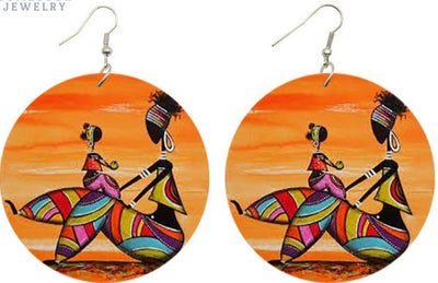 Earrings  Painted  Africa